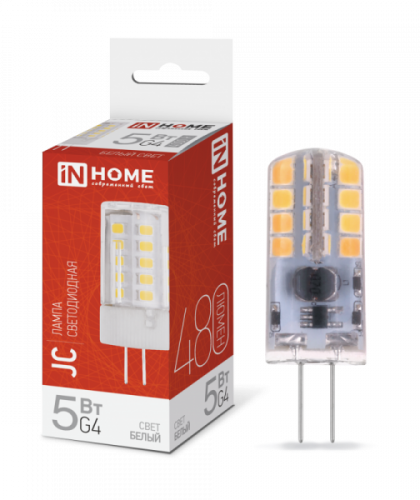 Лампа 5w LED-JC-VC 5Вт 12В G4 4000К 450Лм IN HOME