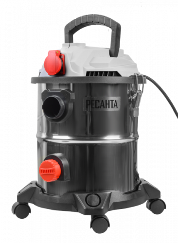 Пылесос строительный Ресанта ПС-1500/20 (1500вт, 20л, 40л/сек, всасыв. воды, розетка 2квт)