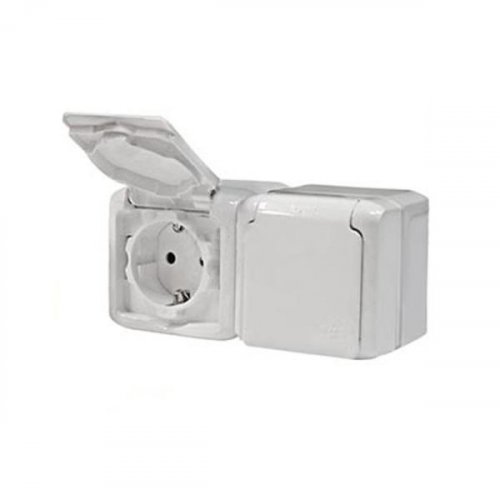Quteo IP44 Белый Розетка 2Х2К+З шт Legrand