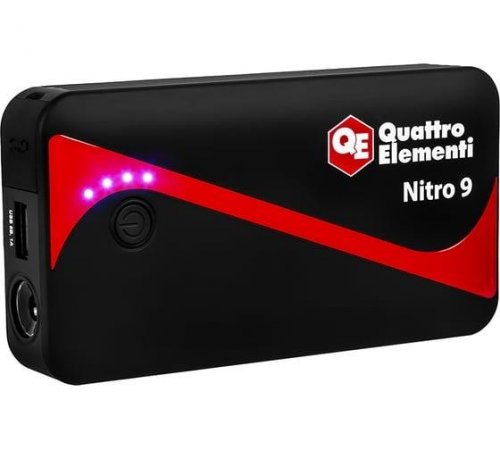 Пусковое устройство QUATTRO ELEMENTI Nitro 24 (12В, 24000 мАч, 2000 А, Type-C, USB-A, дисплей, фонар