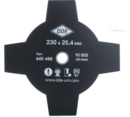 Диск для триммера DDE GRASS CUT 4-хлопастной, 230 х 25,4 мм (толщина = 1,4 мм)