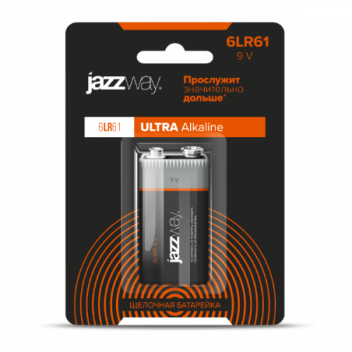 6LR61 Крона Алкалиновая батарейка 6LR61 JAZZway ULTRA Alkaline BL-1