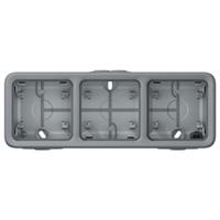 069680 Plexo Коробка 3п  серый  IP55  горизонтальная