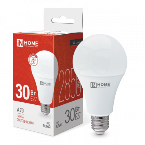 Лампа 30w LED-A70-VC 30Вт 230В Е27 4000К 2850Лм IN HOME
