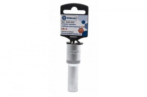 Головка торцевая глубокая КОБАЛЬТ 1/2", 11 мм, Cr-V (1 шт.) подвес