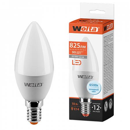 Лампа 10w  LED-СВЕЧА- C37 25WC10E14 10Вт 825лм 6500К Е14 WOLTA