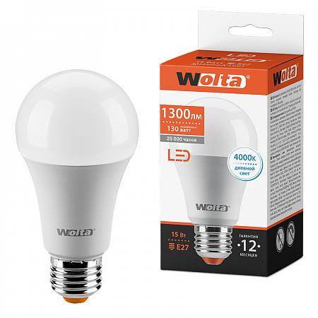 Лампа 15w A60 "Груша" 25S60BL15E27 15Вт 1300лм 4000К Е27 WOLTA