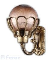 Светильник садово-парковый Feron PL5041 шар на стену вверх 60W E27 230V, черное золото