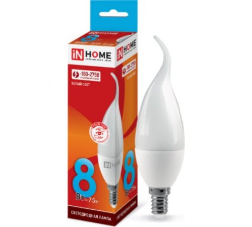 Лампа 8w LED-СВЕЧА на ветру-VC 160-260В Е14 4000К ASD