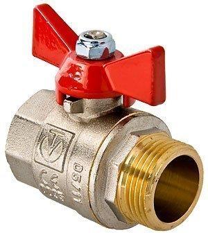 Шаровой кран латун. никел. VALTEC (ВР-НР), бабочка, 1/2"