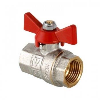 Шаровой кран латун. никел. VALTEC (ВР-ВР), бабочка, 1/2"