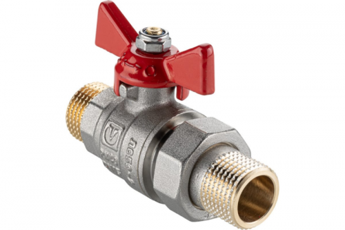 VALTEC BASE-ГОСТ Кран шаровой со сгоном с рукояткой-бабочкой нар.-нар. DN15, PN40, 1/2