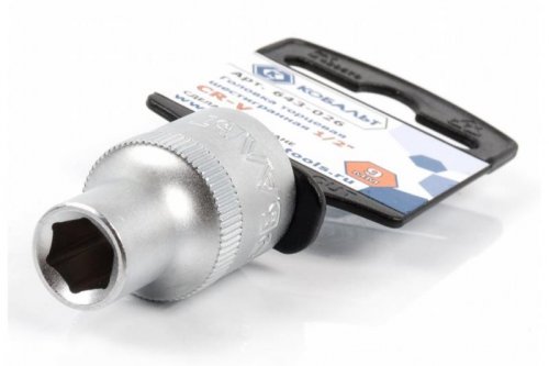 Головка торцевая КОБАЛЬТ 1/2", 9 мм, Cr-V (1 шт.) подвес