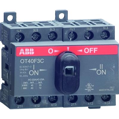 ABB Реверс.руб-к OT40F3С до 40А 3П на DIN-рей.или монт.плату (с резерв. ручкой)