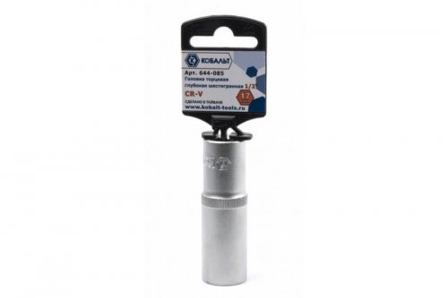 Головка торцевая глубокая КОБАЛЬТ 1/2", 17 мм, Cr-V (1 шт.) подвес